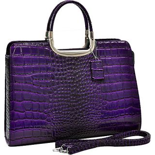 Patent Shine Croco Fashion Briefcase Purple   Dasein Non Wheeled Business