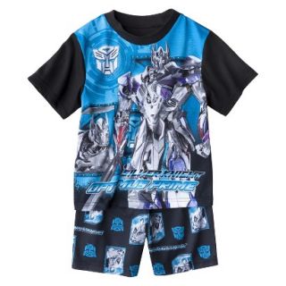 Transformers Boys 2 Piece Short Sleeve and Short Pajama Set   Blue S