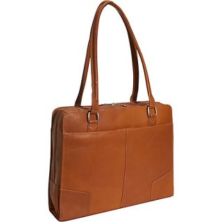 Structured Laptop Tote   Saddle