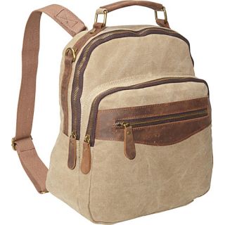 Convertible Canvas Backpack Khaki   Laurex School & Day Hiking Backpacks