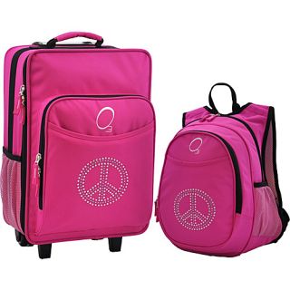 O3 Kids Peace Luggage and Backpack Set With Integrated Cooler Pink Bling