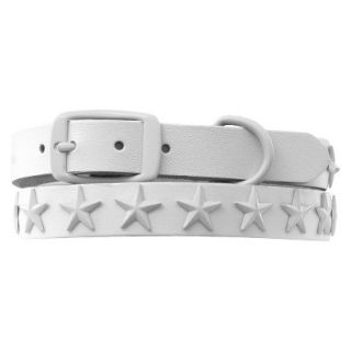 Platinum Pets White Genuine Leather Dog Collar with Stars   White (17 20)