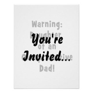 daughter of overprotective dad black personalized invites