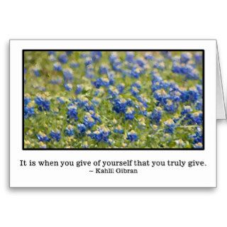 Giving of yourself is true giving card