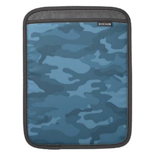 Camo military Pattern with Name   marine blue Sleeves For iPads