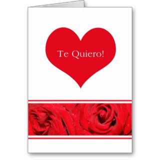 spanish I love you valentine heart rose border Greeting Cards