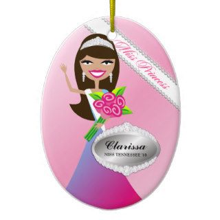 TT Miss Princess Brunette Custom Photo Ornament