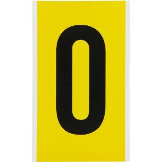 Brady 1570 0,  15 Series Number & Letter Card, 9" Height x 5" Width, Black on Yellow, Legend "0"  (1 per Order)