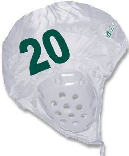 Sprint Aquatics Water Polo Swim Cap Set 2 13 WHITE CAP/GREEN NUMBER ONE SIZE FITS MOST  Sports & Outdoors