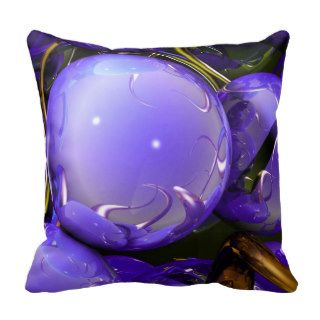 Purple Faux Metallic Abstract Art Throw Pillow