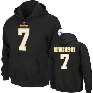Ben Roethlisberger Black #7 Pittsburgh Steelers Eligible Receiver Name & Number Hooded Sweatshirt  Sports & Outdoors