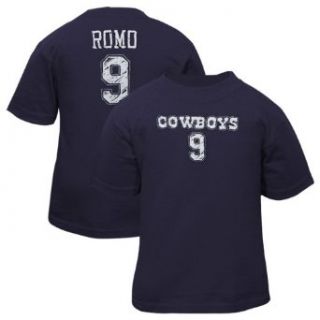 Tony Romo Navy Name and Number Jersey Style T Shirt 3T Clothing