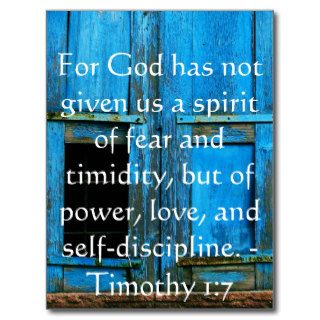 Bible Verse About Courage   Timothy 17 Post Card