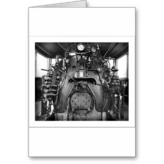 Steam Engine Train Cab Greeting Card
