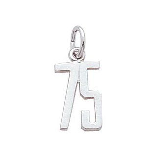 Rembrandt Charms Number 75 Charm, Sterling Silver Jewelry