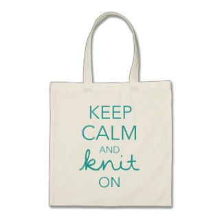 Keep Calm and Knit On Tote Bags