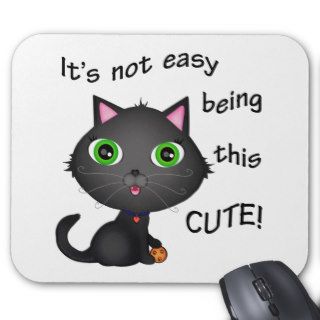 Funny Cute Black Cat Art Mousepad
