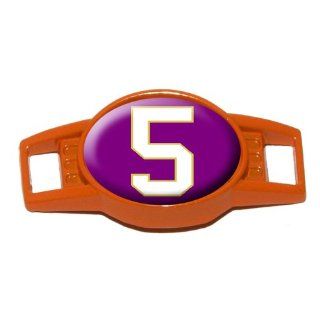 Number 5 on Purple   Shoe Sneaker Shoelace Charm Decoration   Orange 
