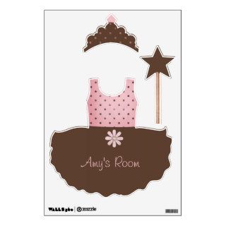 Pink and Brown Fairy Princess Bedroom Wall Decals