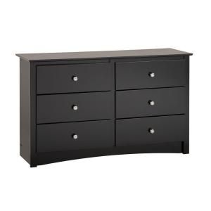 Prepac Sonoma Youth Size Black 6 Drawer Dresser BDC 4829