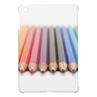 Coloured pencils in a rainbow iPad mini cases