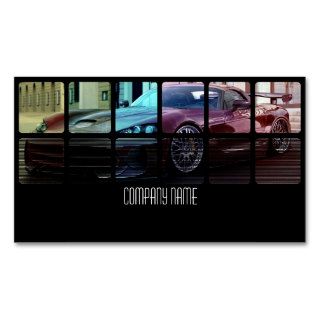 Red Muscle Car in  Different Colors Business Card Templates