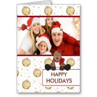 CUTE Reindeer Merry Christmas Family Photo Card