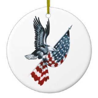 Bald Eagle with American Flag Ornaments