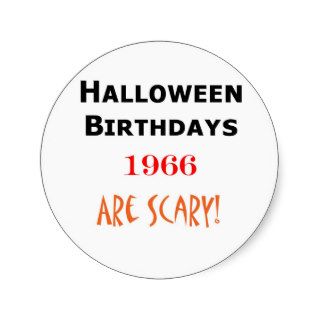 1966 halloween birthday round stickers