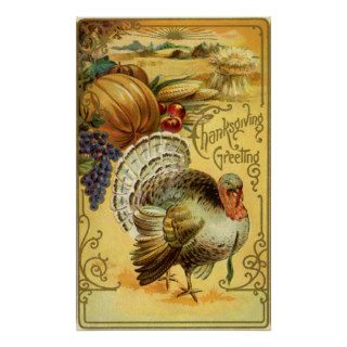 Thanksgiving Greeting with a Turkey Posters