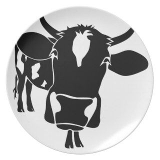 cow cattle cow mark cattle milk cowboy far MER Dinner Plates