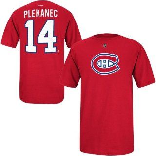 Montreal Canadiens shirts  Reebok Tomas Plekanec Montreal Canadiens Net Number T Shirt   Red  Sports Fan Apparel  Sports & Outdoors