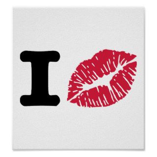 Kiss red lips posters