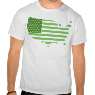 Green USA Flag Tees