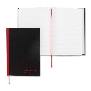 John Dickinson Black n' Red Recycled Casebound Notebook   96 Sheet   24lb   Ruled   A5 5.88" x 8.25"   1 Each   White  