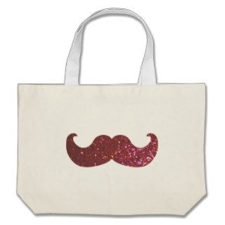 Pink Bling Mustache (Faux Glitter Graphic) Tote Bag