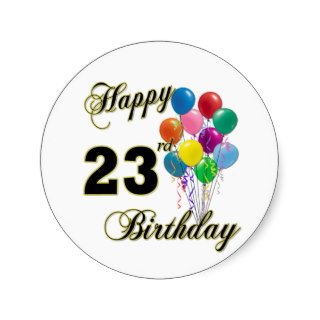 Happy 23rd Birthday Gifts with Balloons Sticker