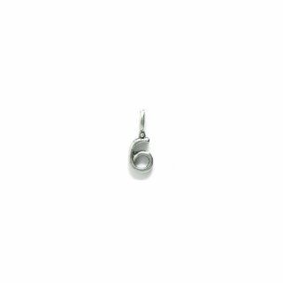 Shipwreck Beads Pewter Charm, Number 6, Silver, 21mm, 5 Piece