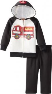 Kids Headquarters Baby boys Infant Fire Truck Hooded Jog Set, Multi, 12 Months Infant And Toddler Pants Clothing Sets Clothing