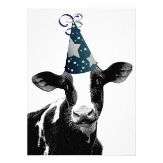 Birthday Party or Baby Shower Party Cow Personalized Invite
