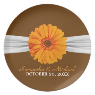 Autumn Daisy Personalized Wedding Plate