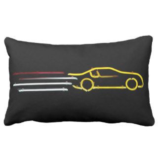 Speeding Race Car Neon Sign Pillow