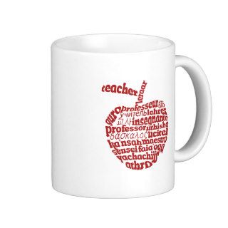 Teacher in all languages Red Apple Coffee Mugs