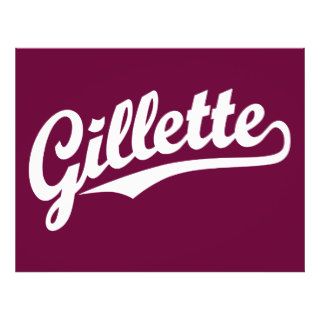 Gillette script logo in white flyer