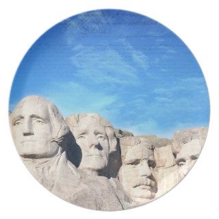 Preamble to US Constitution Above Mount Rushmore Plate