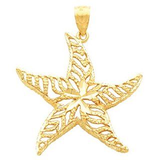Star Fish Pendant   33.25 X 34.00 Mm   14k Yellow Gold Jewelry