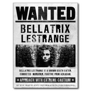 Bellatrix Lestrange Wanted Poster Postcards