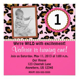 Pink Cheetah Print Girls Birthday Invitation