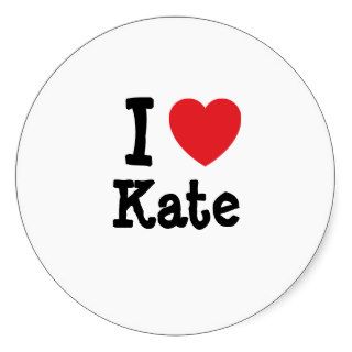 I love Kate heart T Shirt Stickers