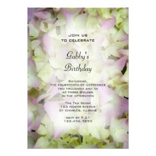 Almost Pink Hydrangea Birthday Party Invitation